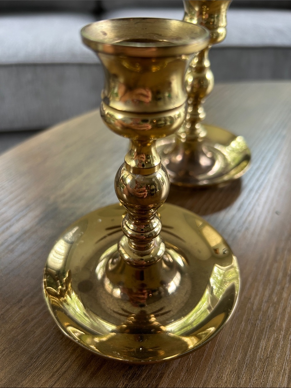baldwin Polished Gold Brass Candlestick Pair - Picture 6 of 7